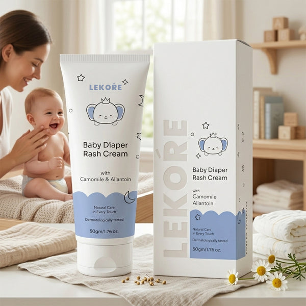 Lekore Baby Diaper Rash Cream 50 Gm | Protects, Soothes Prevents Rashes
