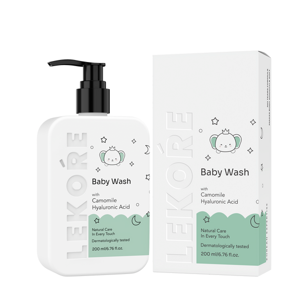 Lekore Baby Body Wash pH 5.5 – Chamomile & Hyaluronic Acid for Newborn Skin
